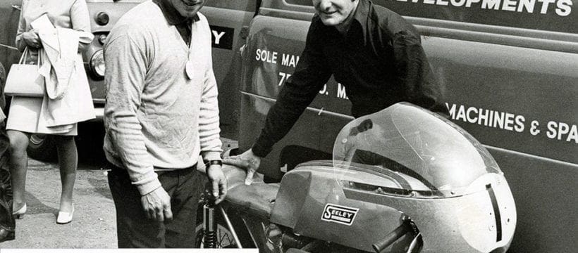 Colin Seeley with Wally Rawlings in the chair, third in the 1962 Sidecar TT on his G50. Photo: Mortons Archive.