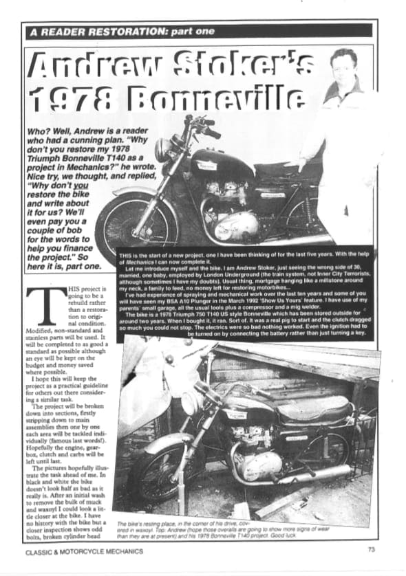 Triumph T140 Bonneville Restoration