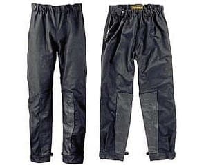 Waxed cotton trousers