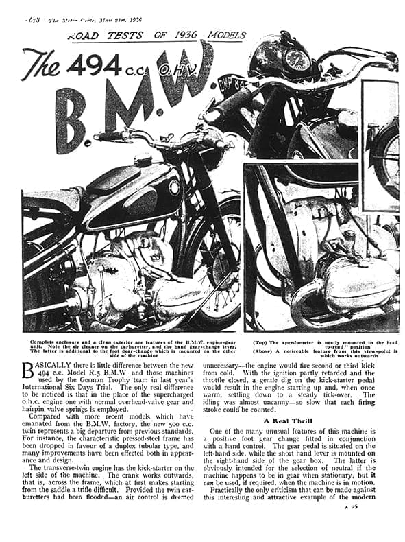 BMW 494cc ohv 1936 Road Test – PDF Download