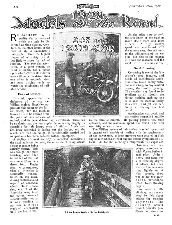 Excelsior 247cc Road Test 1928 – PDF Download