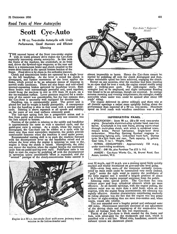 Scott Cyc-Auto 98cc 1950 - PDF Download
