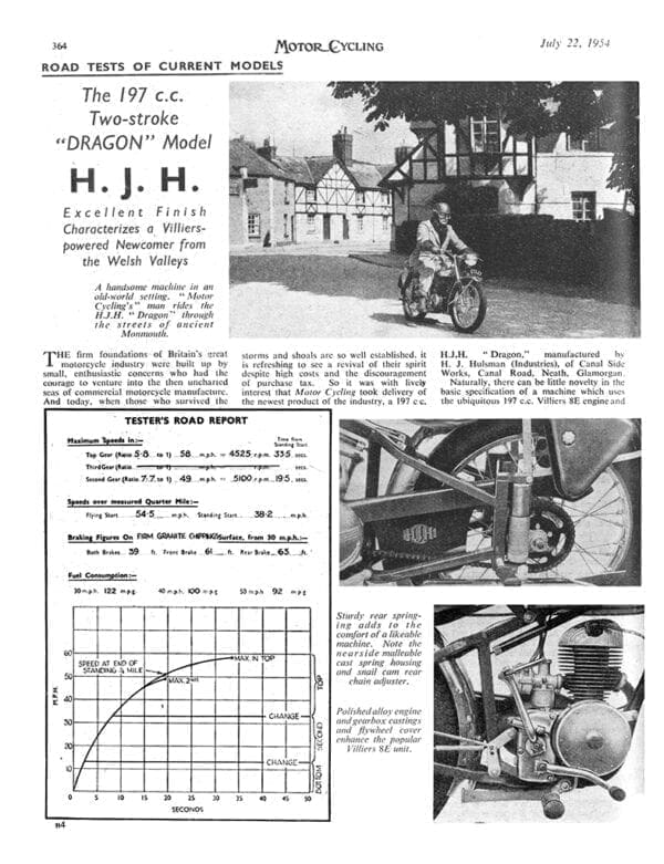 H.J.H Dragon 197cc two stroke 1954 model PDF Download