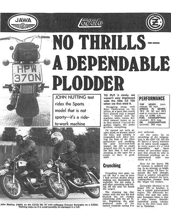 Jawa CZ 125cc Sports 1975 - No Thrills a Dependable Plodder