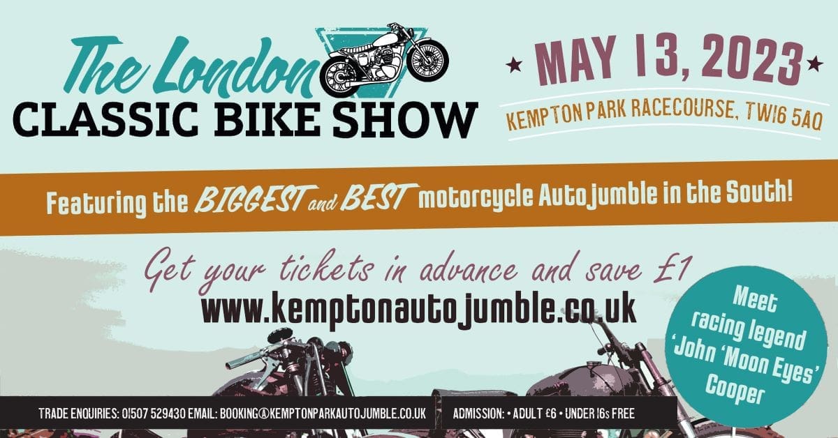 Meet motorcycle ace John Cooper at Kempton Autojumble