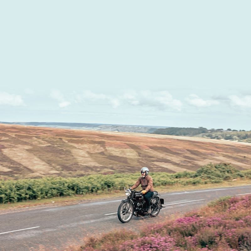 Riding a Mk.II Velocette KSS through the countryside