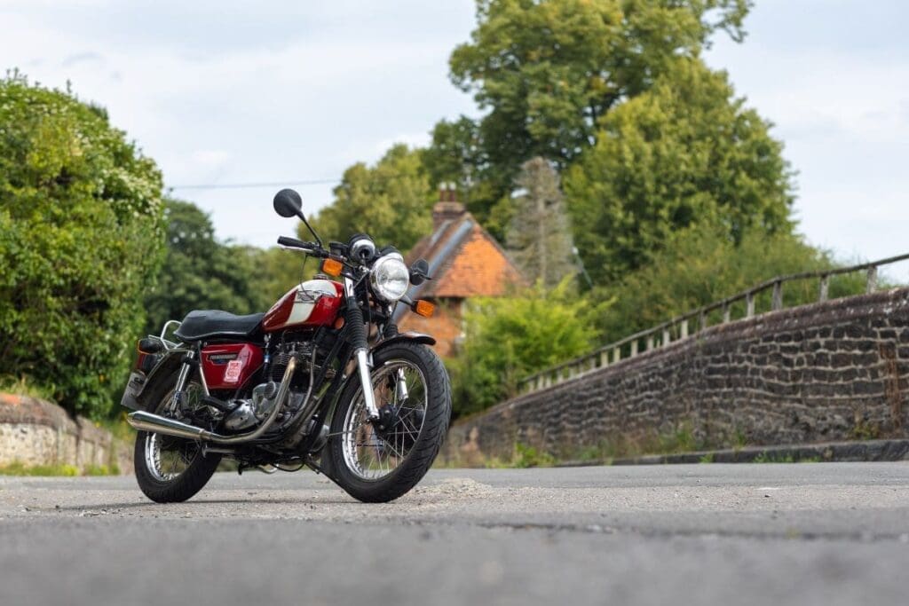 1982 Triumph TR65 Thunderbird parked on road