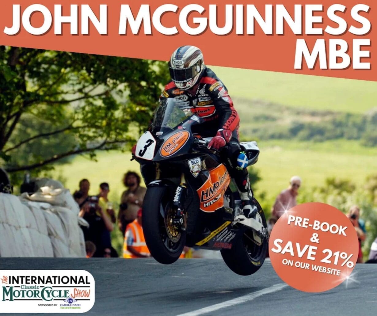 John McGuinness and Dean Harrison confirmed as special guests at the International Classic Motorcycle Show