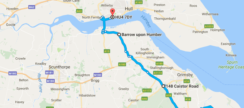 Hyper naked test route from Horncastle to Hull and back