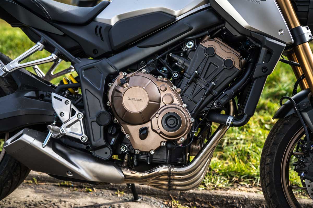 Engine shot of the Honda CB650R