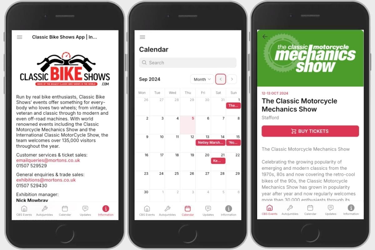 Your favourite classic bike shows are now in you pocket!