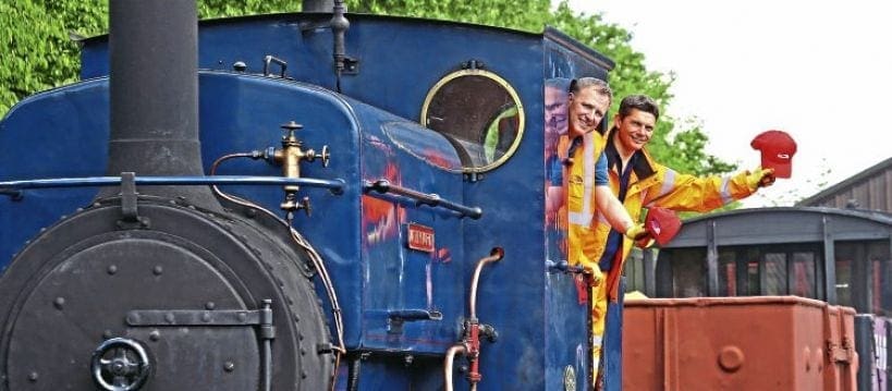 Navvies from Virgin Trains in hard graft at heritage railway