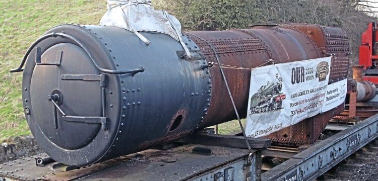 Hagley Hall boiler now being overhauled in Stockton