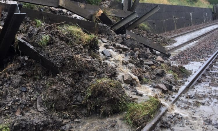 Landslips and flooding affecting Settle to Carlisle route