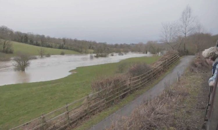 Severn Valley Railway faced with extensive flooding in video footage