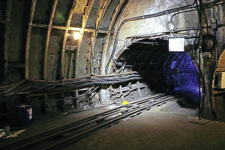 A view in the tunnel during the visitor ride. 