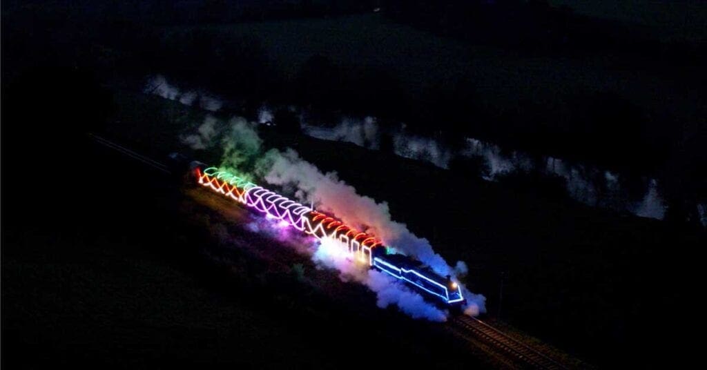 Severn Valley Railway Christmas lights
