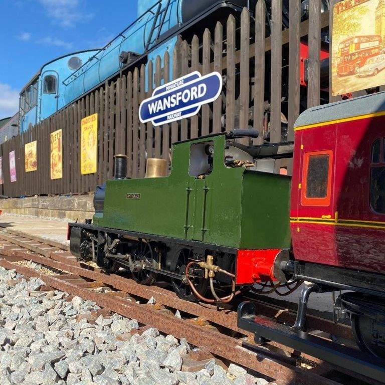 The 5 inch gauge new Wansford Miniature Railway runs from the play area to the locomotive workshop. It complements the full-size standard gauge Nene Valley Railway – Swedish B Class No. 101 can be seen in the background.