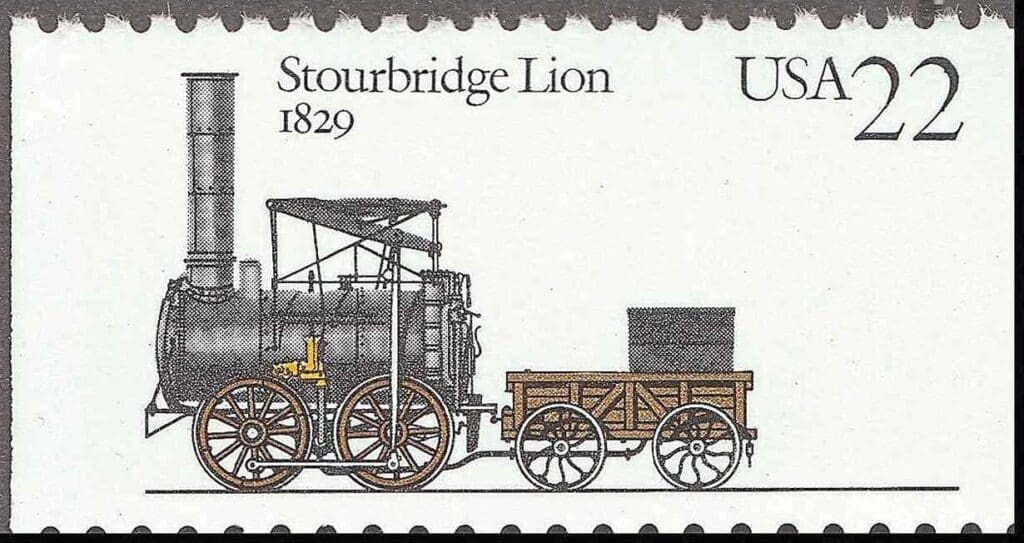 A US stamp depicting the Stourbridge Lion.