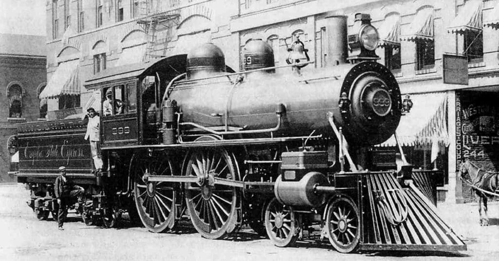 Did New York Central & Hudson River Railroad 4-4-0 No. 999, pictured in Syracuse, reach 100mph 11 years before City of Truro’s unofficial run on Wellington Bank? The claim has long been disputed. No. 999 was later preserved at the Museum of Science and Industry in Chicago.