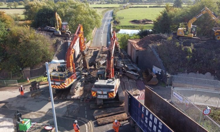 Bridge demolition puts railway project on track
