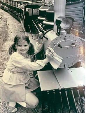 New Clevedon miniature railway operator Emma Coles was just eight years old when her father Len Harvey bought this Severn Lamb Rio Grande steam-outline petrol 2-8-0 locomotive to the Salthouse Fields line.
COLES FAMILY / NSC