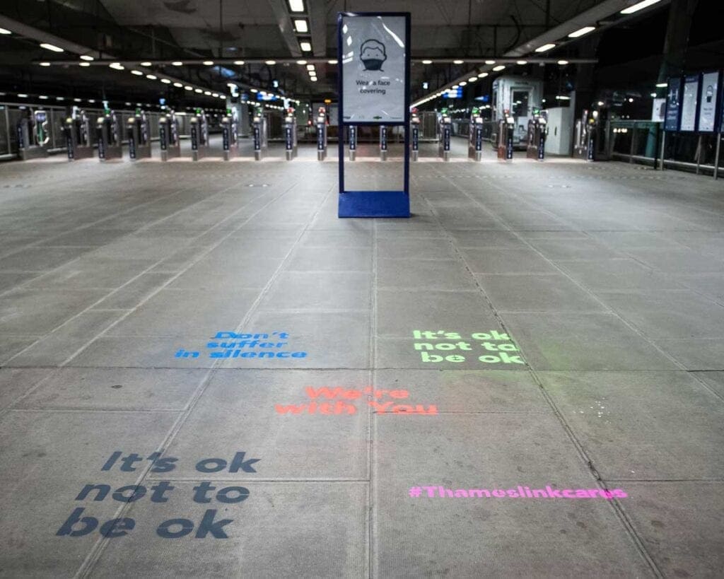 World Suicide Prevention Day art at railway station