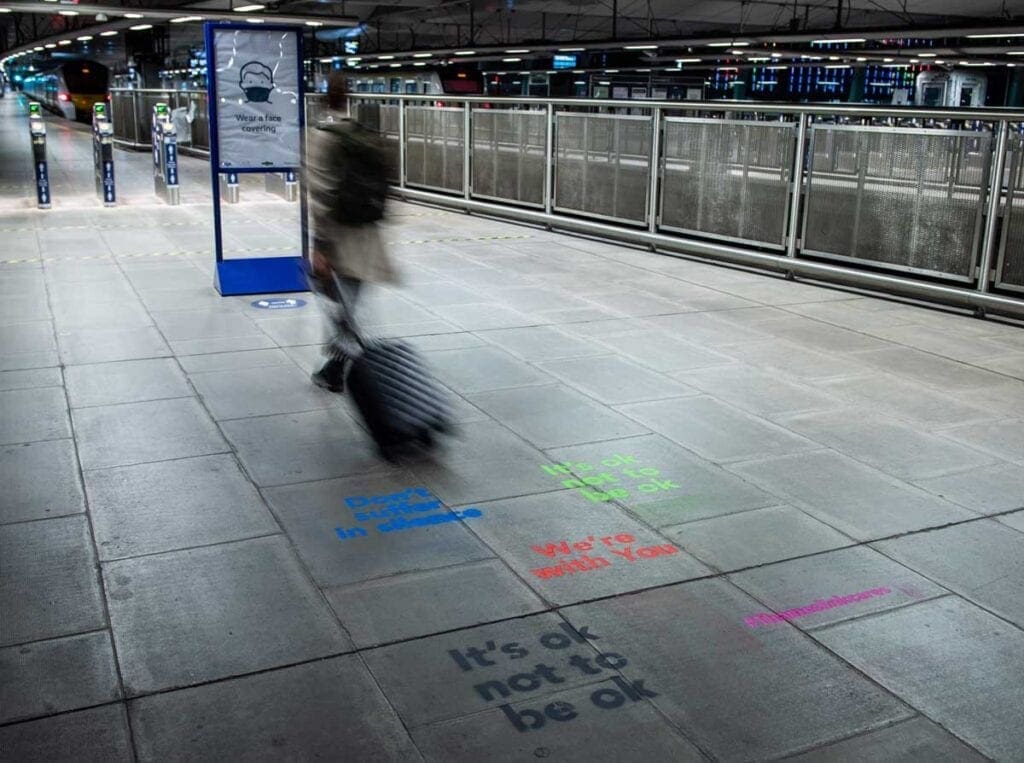 World Suicide Prevention Day art at railway station