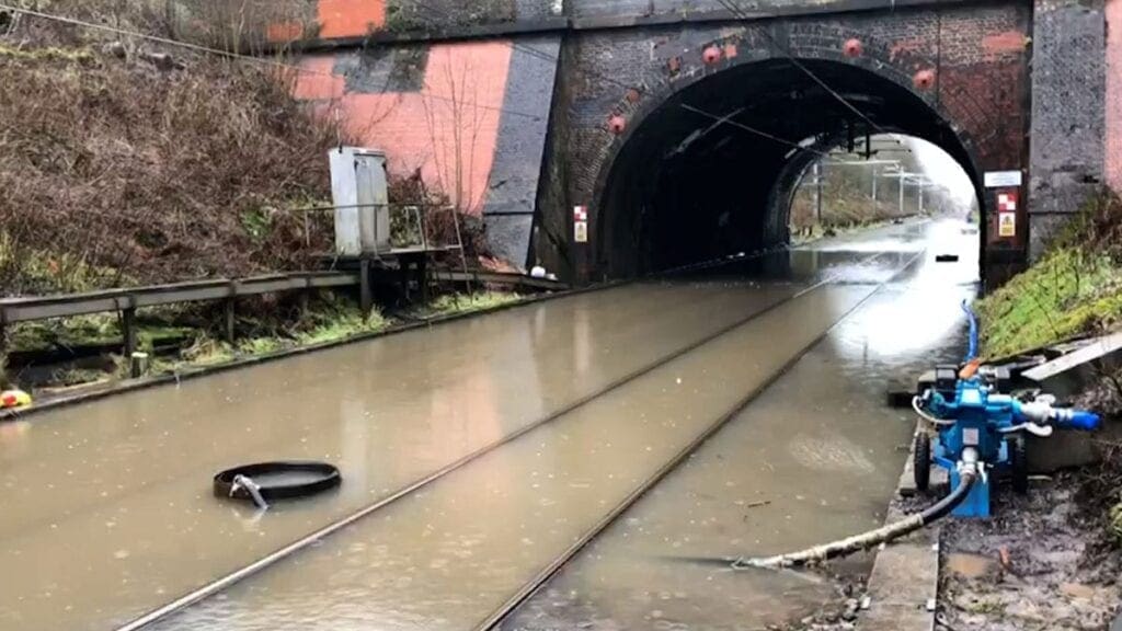 Storm Christoph impact on railway