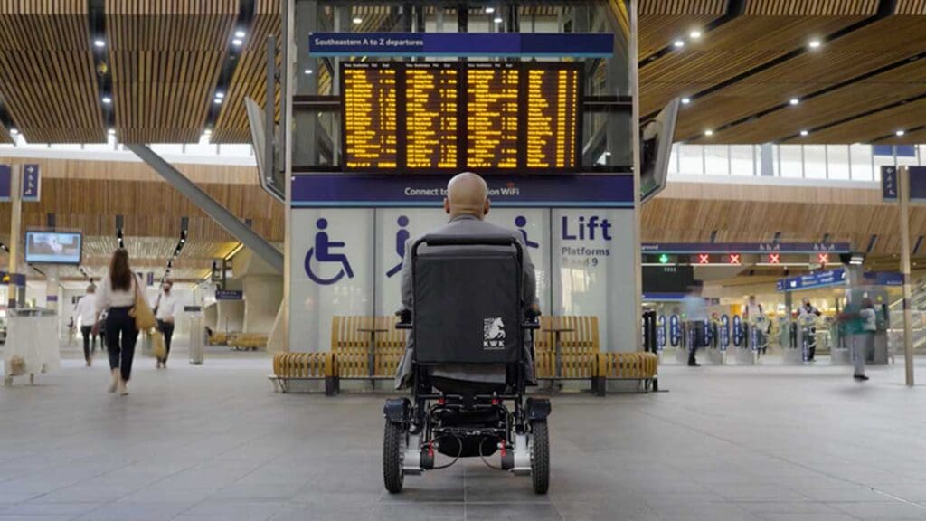 Wheelchair user at station