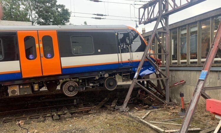London Overground train crashes through buffers at busy commuter station