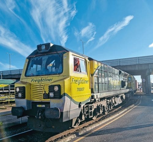 Bessie leaning out the window of Class 70 No. 70007