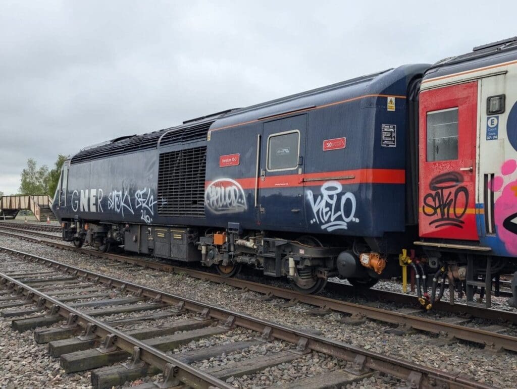 Vandalised train