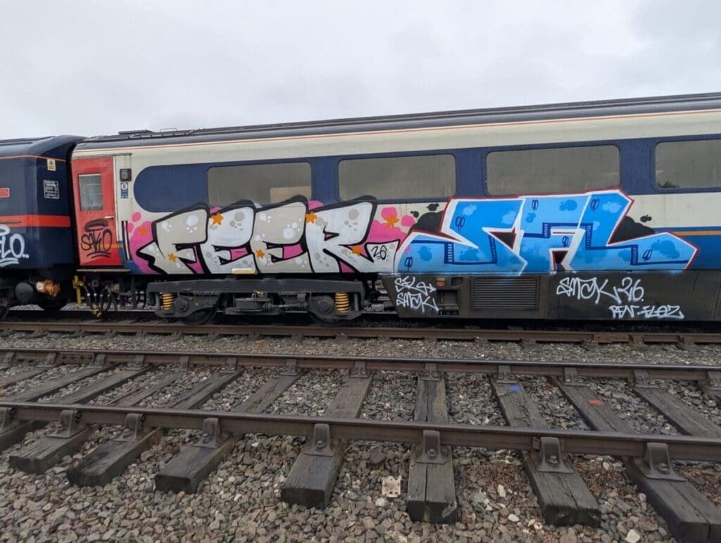 Vandalised train
