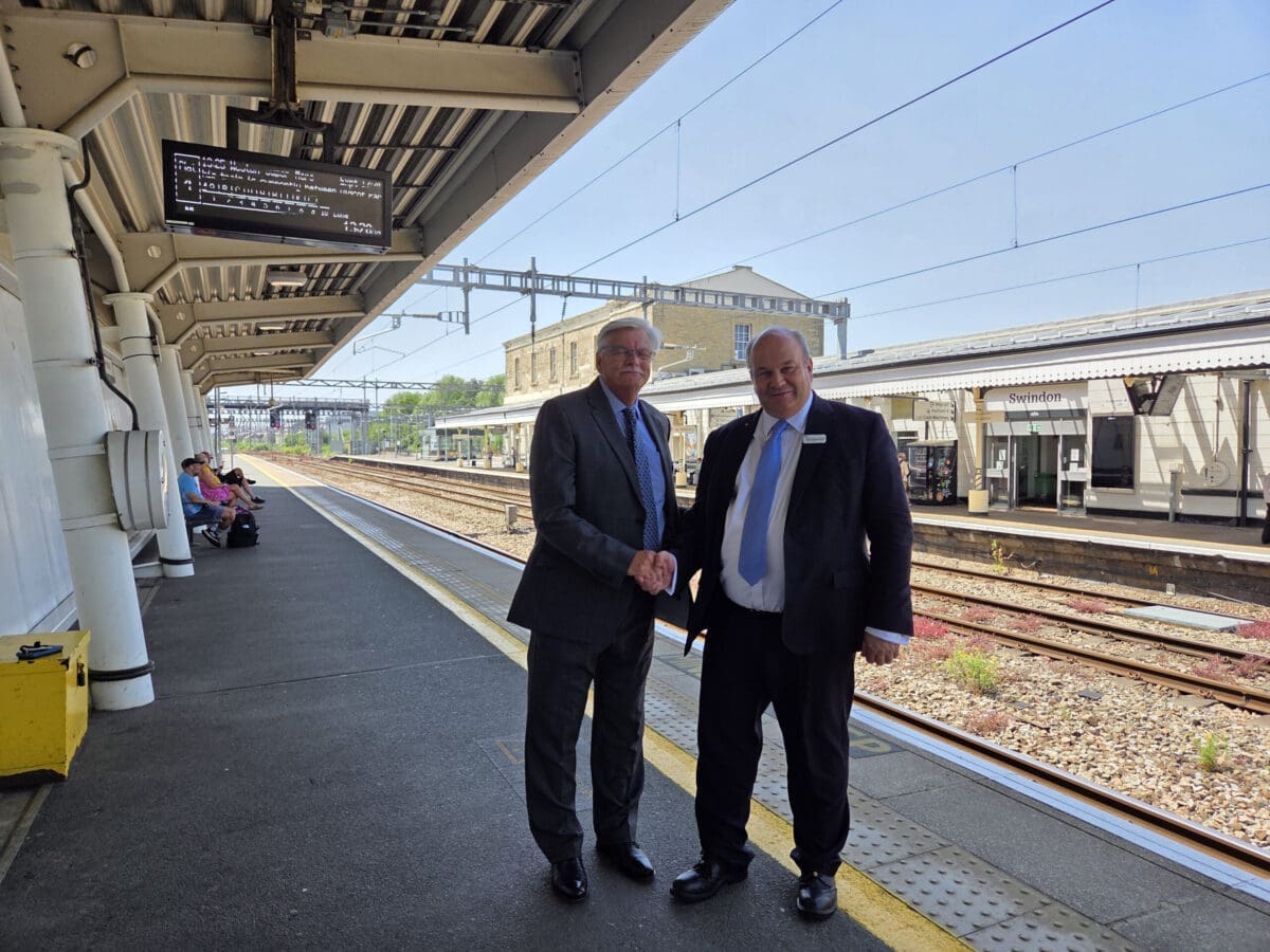 Caption: Michael Gibson (left) from TBF welcomes GWR’s Mark Hopwood as a TBF Patron.