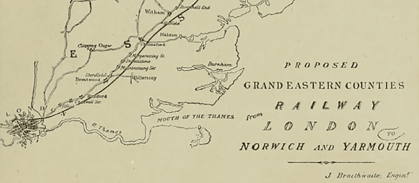 December 1898: Proposed railway from London to Norwich and Yarmouth