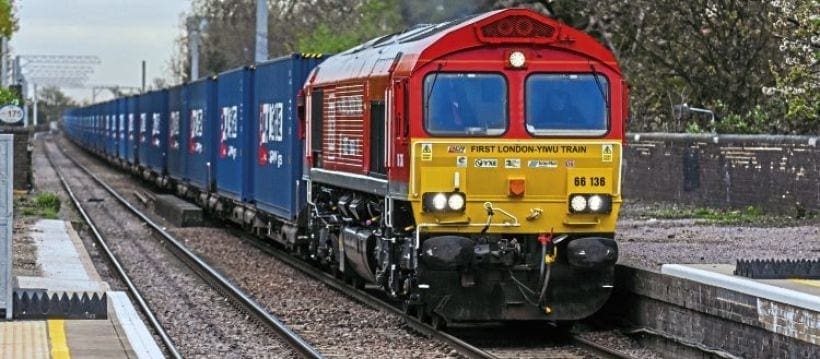 First UK freight to China