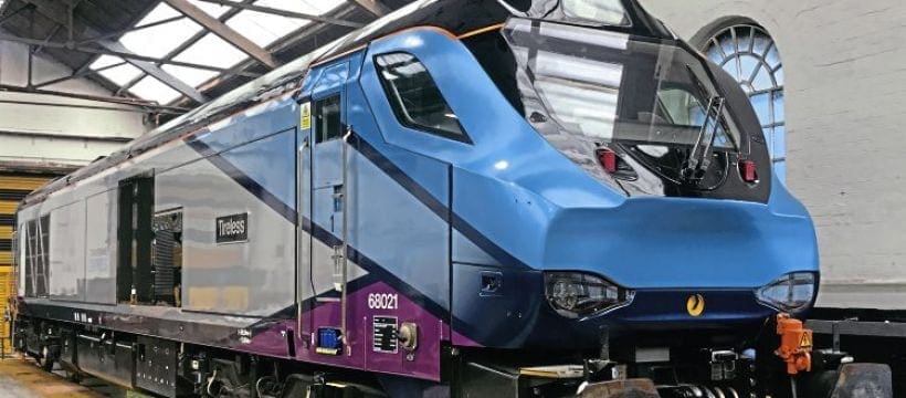 First view of TransPennine livery on a Class 68 loco