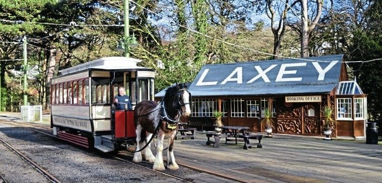 Horse tram at Laxey for 2018 MER 125th celebration