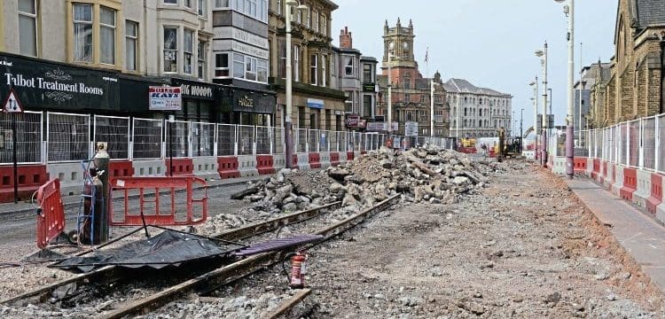 Old rails uncovered during Blackpool North extension works