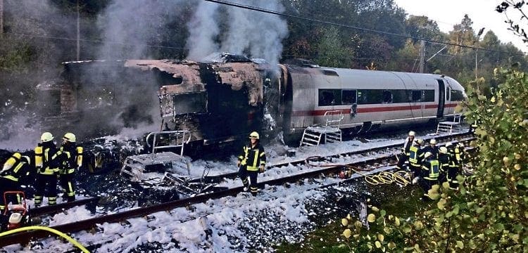 Passengers evacuated after German ICE carriage fire