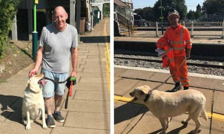 Railway engineers turned dog rescuers on West Coast main line