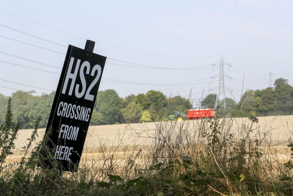HS2 crossing sign.