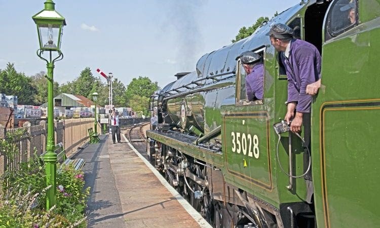 Clan Line makes a surprise appearance on Bluebell Railway service train – for one day only
