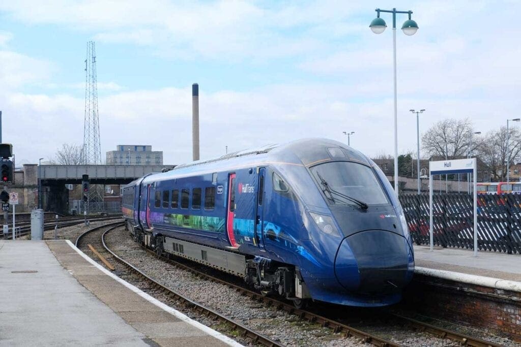 Hull Trains Hitachi bi-mode set No. 802304 arrives into Hull Paragon station from London King’s Cross on February 3, 2020, just weeks before the first lockdown was announced.