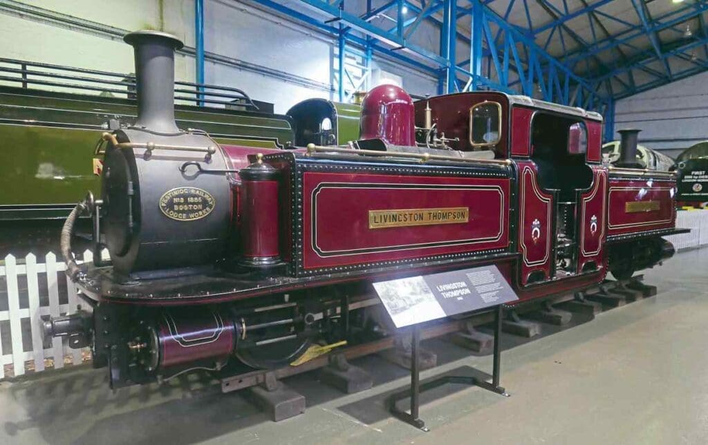 Built in 1886, Livingston Thompson was the Festiniog Railway’s fourth double Fairlie. It is on permanent display in the National Railway Museum at York. ROBIN JONES