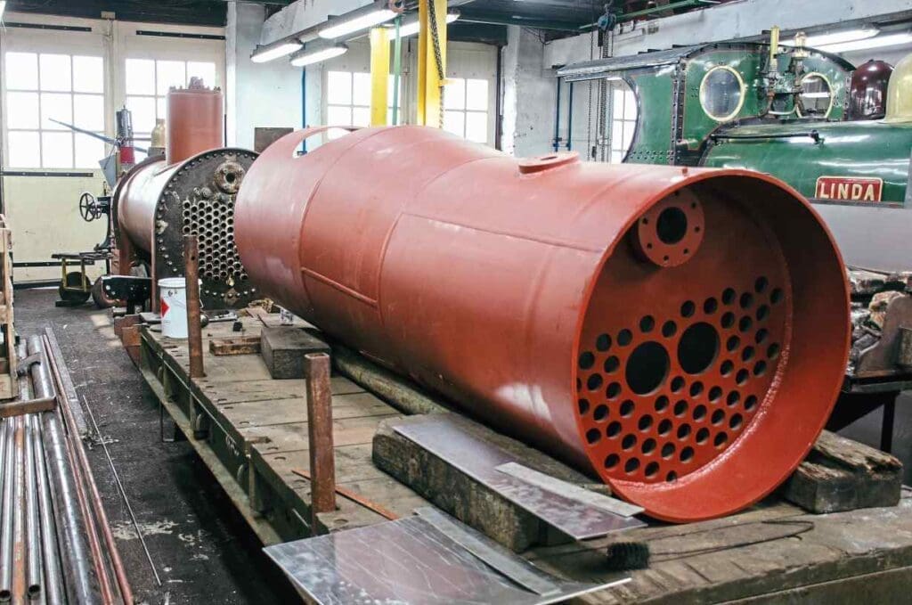 The boiler barrels for the new double Fairlie James Spooner, now being built in Boston Lodge Works.  CHRIS PARRY/Ff&WHR
