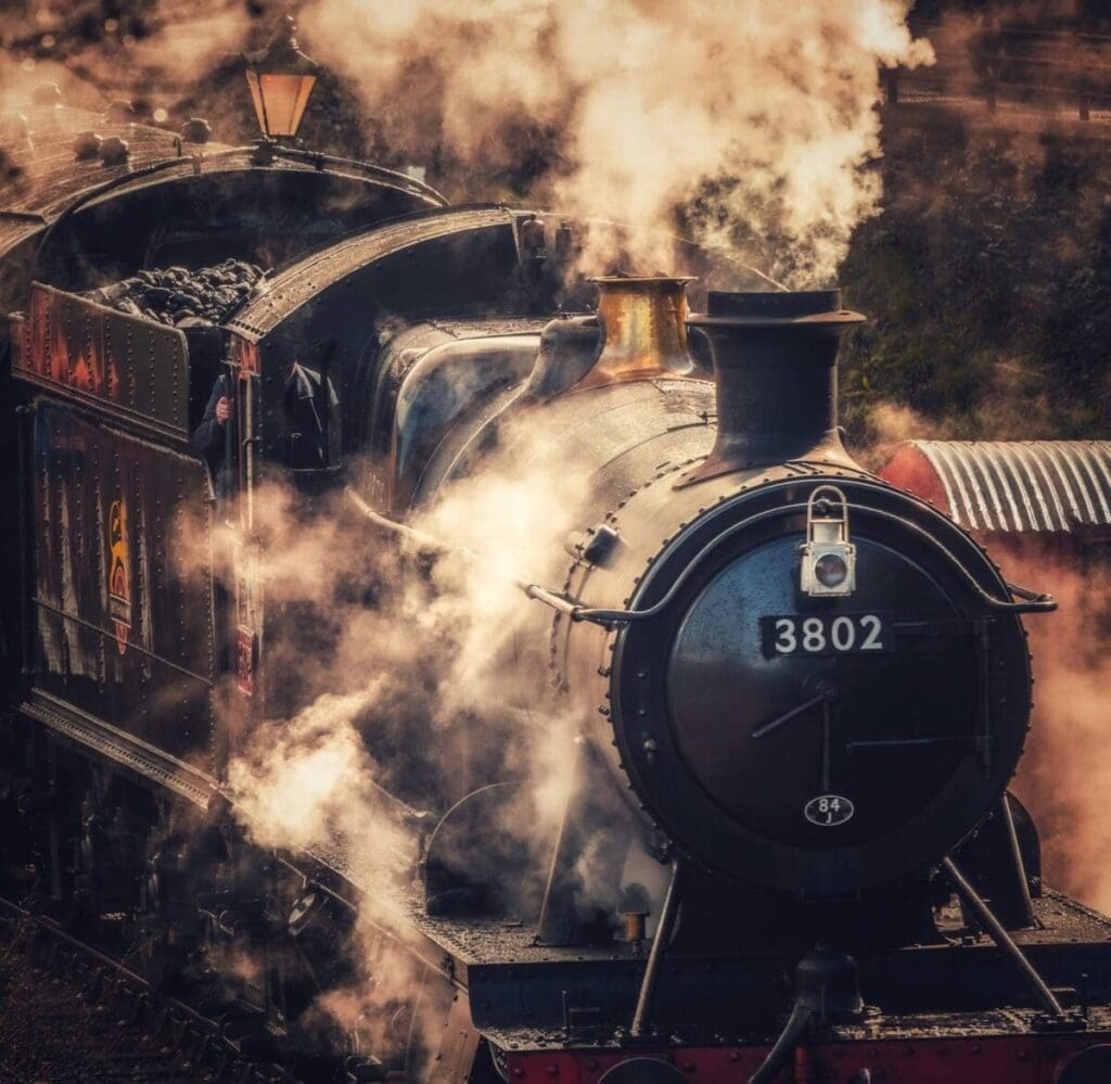 GWR Heavy Freight No. 3802 ? bu ilt to haul serious loads, and y our engine for the day at the Ll angollen and Corwen Railway.