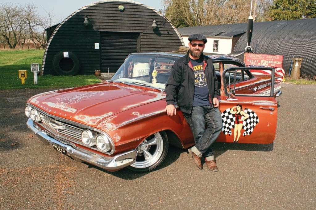 Owner Phil King stands in front of his Chevy Biscayne.