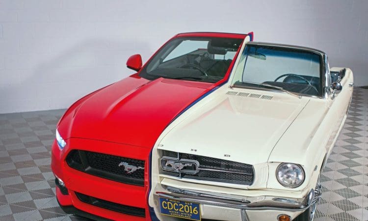 New and original Mustangs side-by-side – literally!
